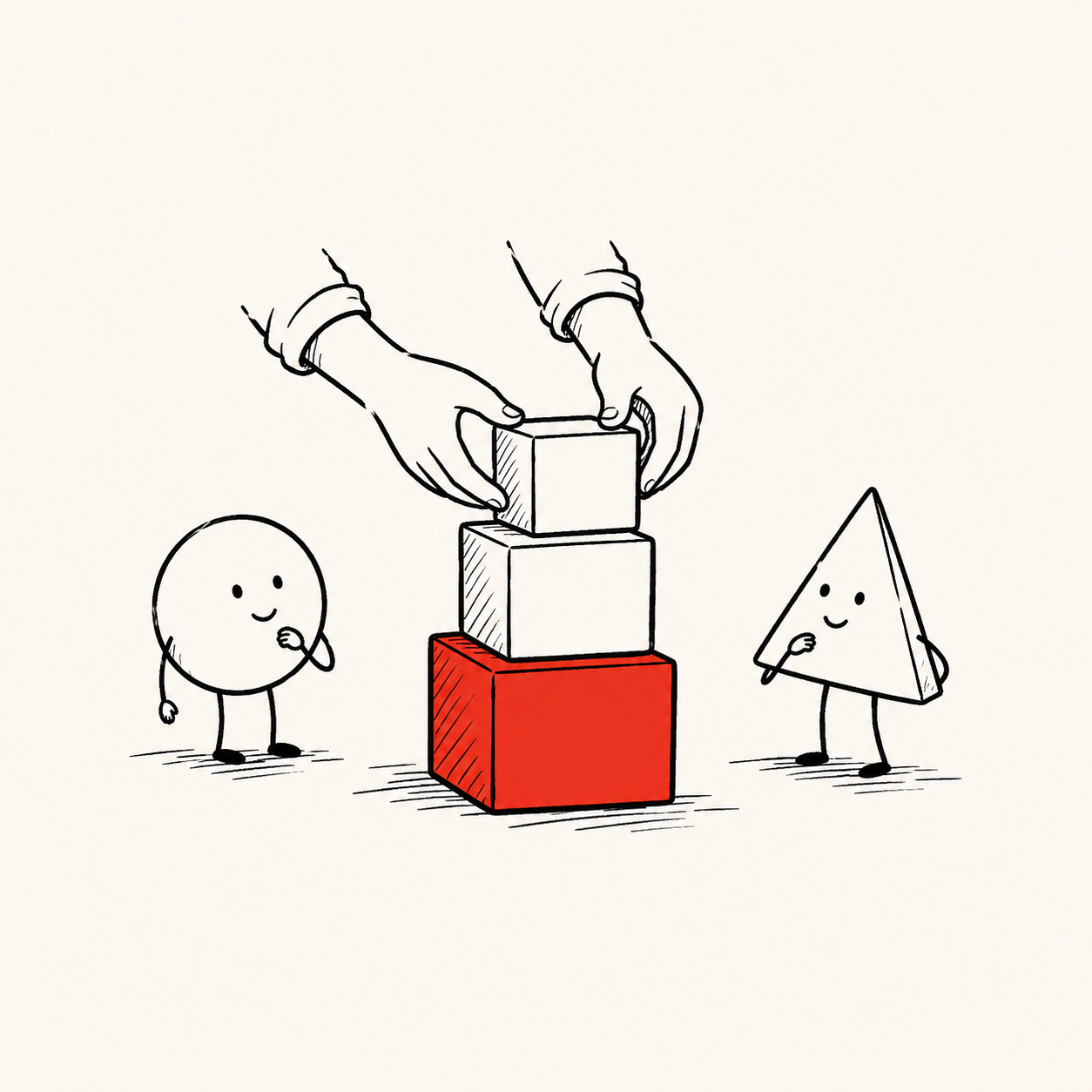 Ilustração das cinco camadas do AI OS empilhadas