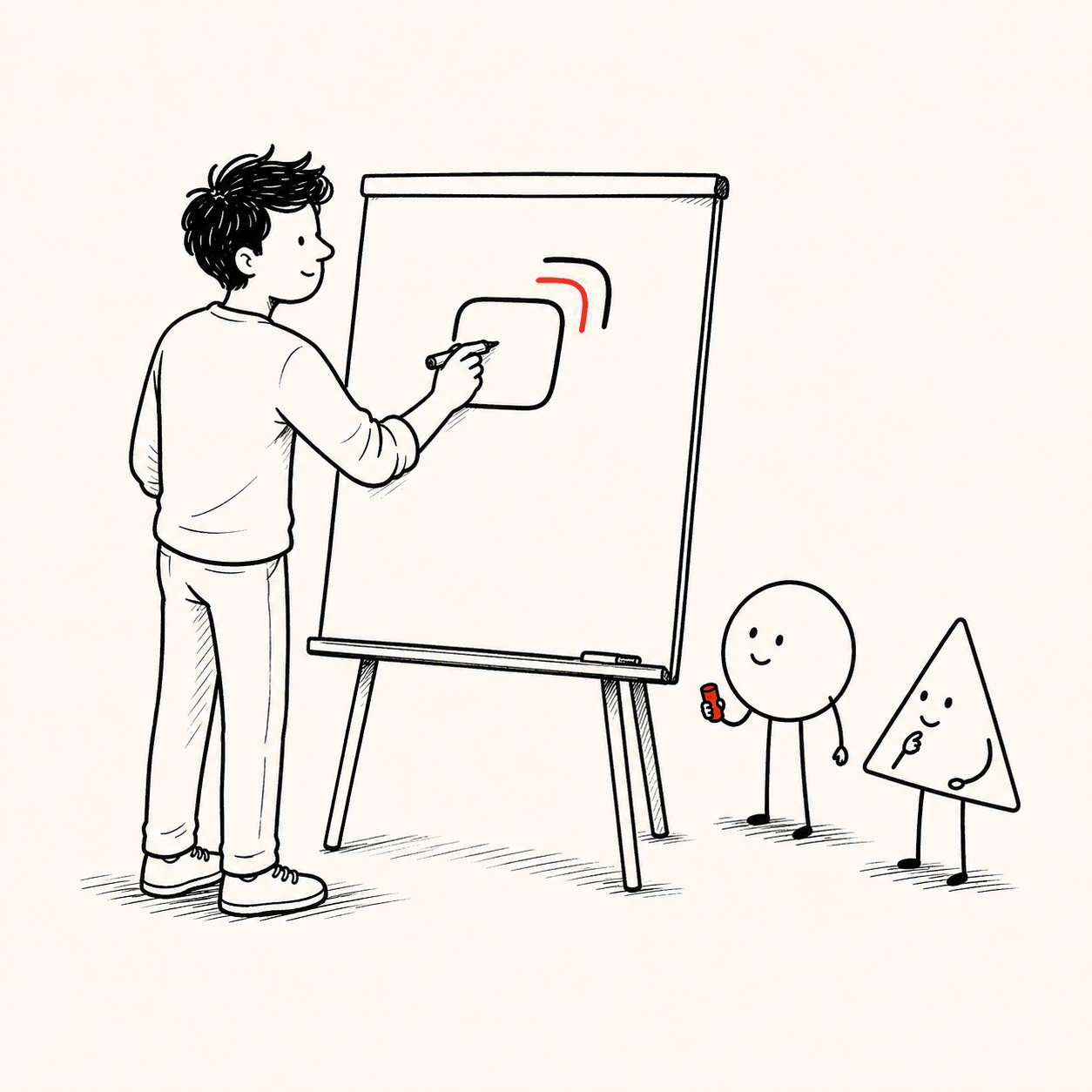 Ilustração compound works — as cinco camadas num quadro